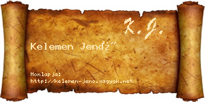 Kelemen Jenő névjegykártya